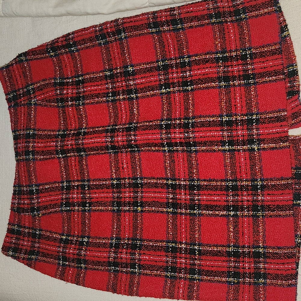 Vintage Bentley Red Plaid Women's Skirt